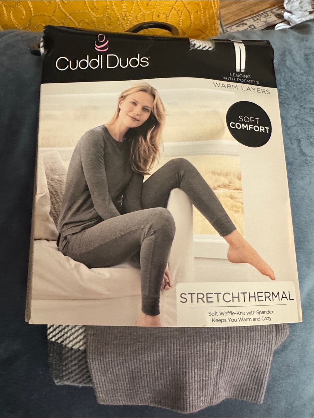 Cuddl Duds Heather Gray Stretch Thermal Leggings